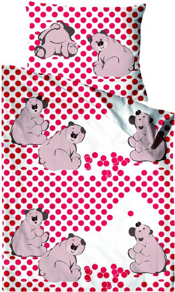 GRENO Saténové obliečky 40x40 Teddy red