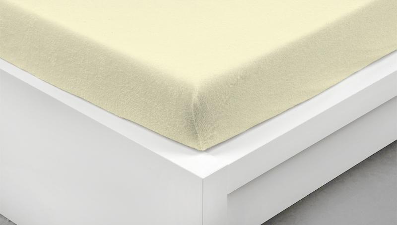 GRENO Bambusové froté prostěradlo 140x200 Krémové