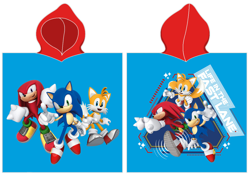 Detské pončo 55x110 Ježko Sonic a kamaráti