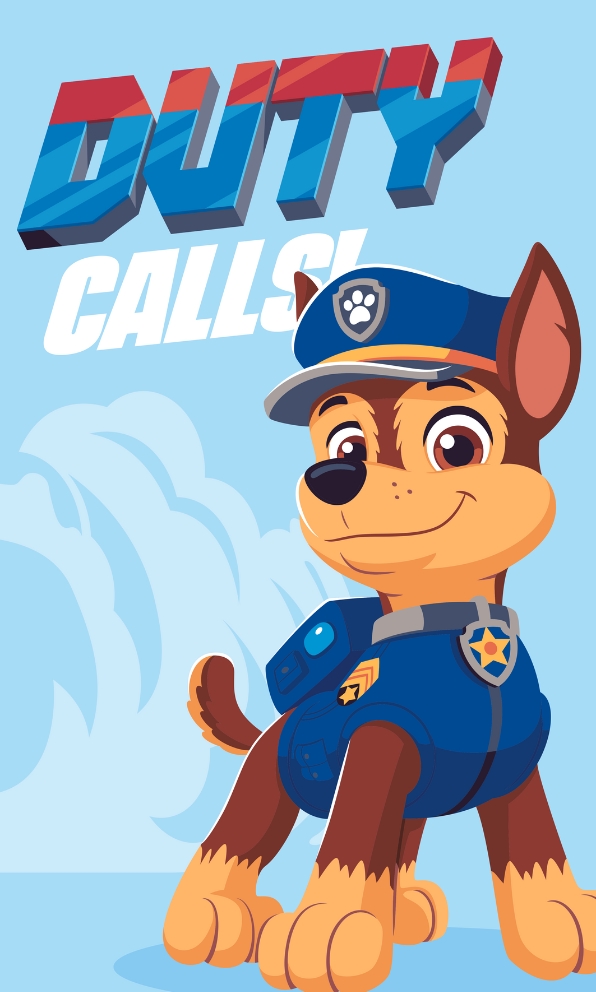 Gyerek törölköző 30x50 Paw Patrol hős Chase