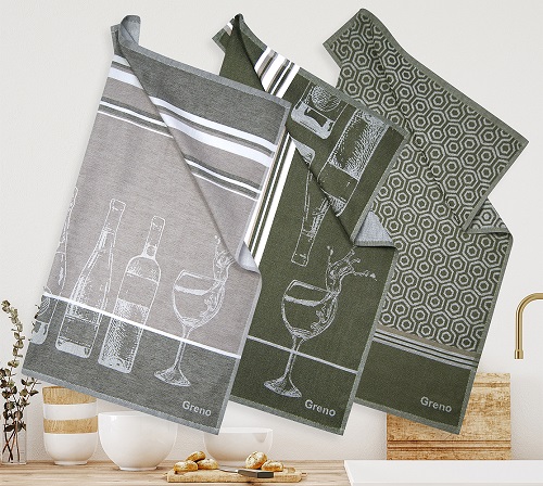 Set 3 kuchynských utierok Exclusive 50x70 Burgundy Wines