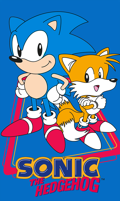 Gyerek törölköző 30x50 Sonic a sündisznó és Frakk