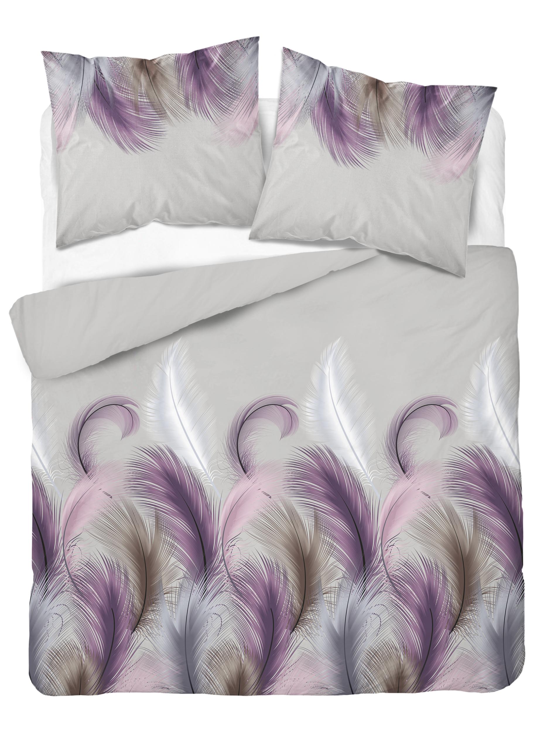 Saténová návliečka 140x200  Burgundy feathers