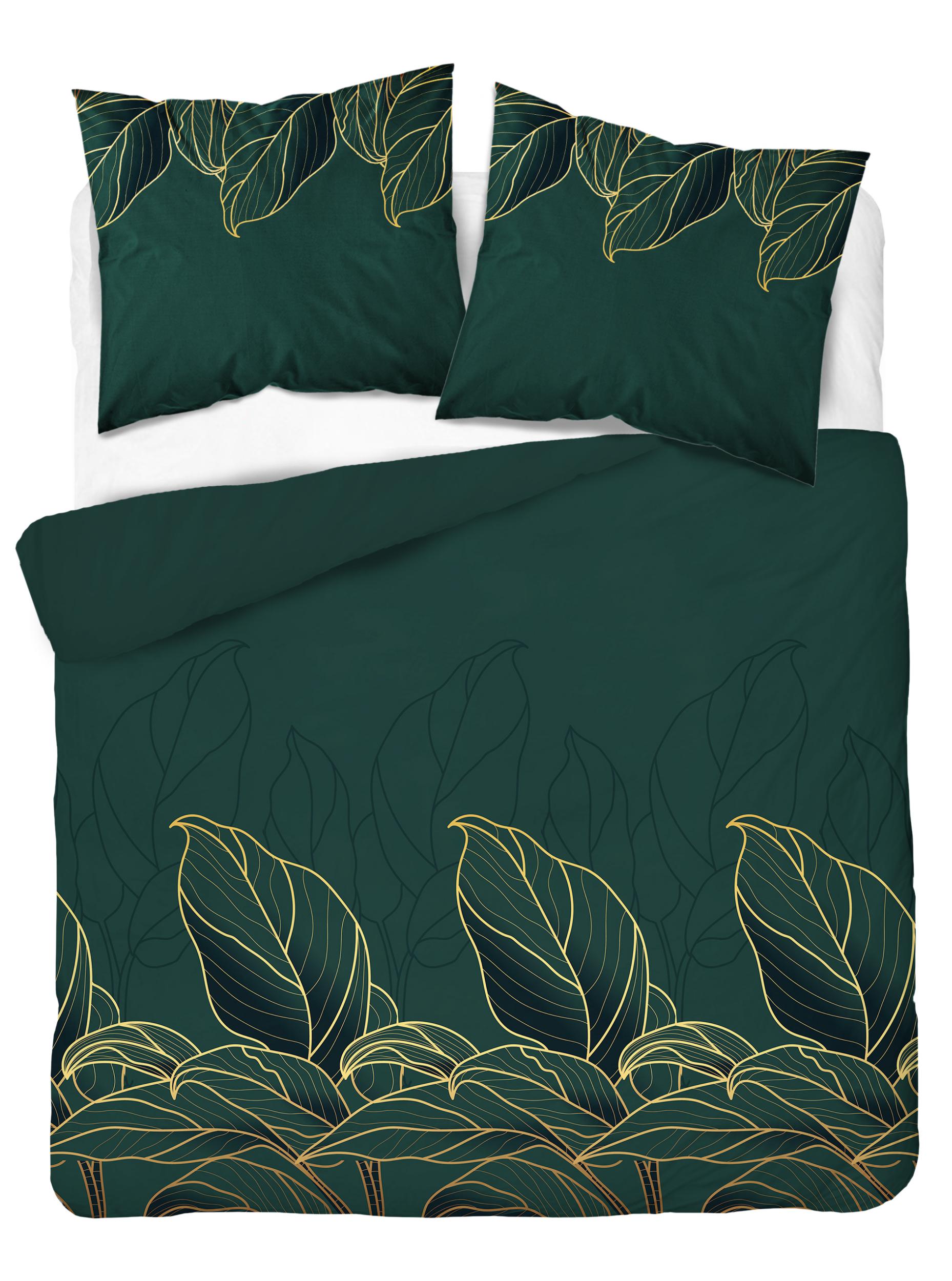 Saténová návliečka 140x200  Gold leaves