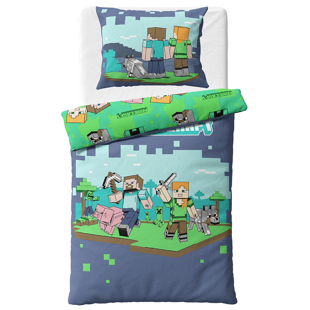 Detské návliečky 140x200 + 70x90 Minecraft Poďme do boja