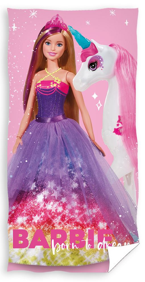 Detská  osuška 70x140 Barbie a Jednorožec