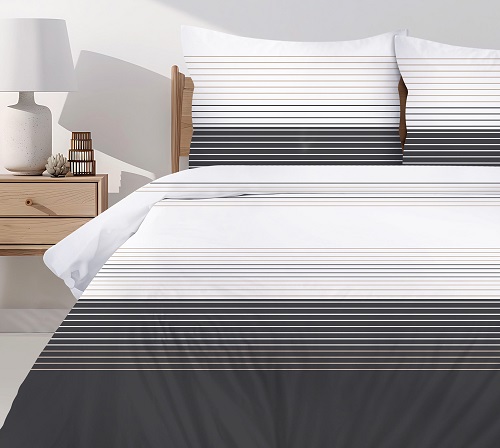 Pamut ágyneműhuzat 140x200 Bianco Nero