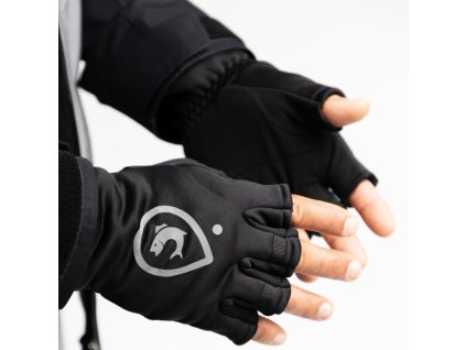 Adventer Rukavice zateplené Black s krátkými prsty (Barva Black, Velikost M-L)