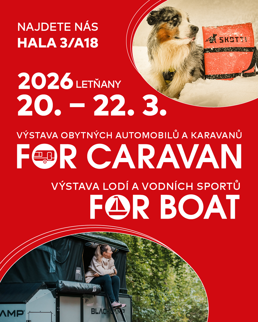 Veletrh For Caravan a For Boat 2026 Praha Letňany od 20.-22.3. 2026