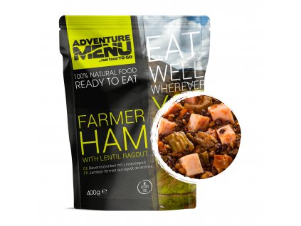 AM Farmer ham with lentil ragout