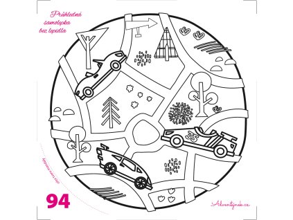 AUTA - malá relaxační omalovánka Ø25cm