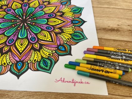Sada fixů pro vybarvování relaxačních omalovánek na okno - Centropen Decor Pen 8+1