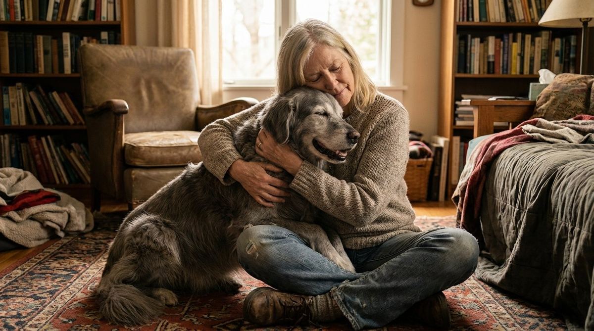 Viac dobrých dní spolu — majiteľka so starším psom