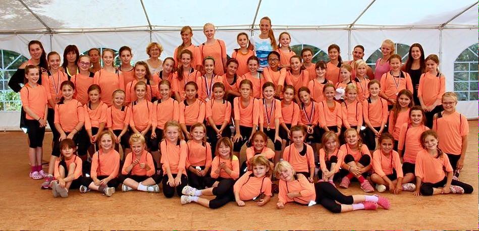 Taneční trika pro klub Plzeň, oranžová varianta