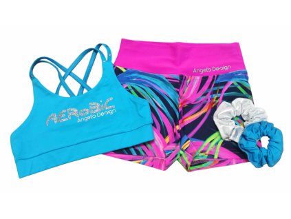 Sportovní set - tyrkys, palma 140