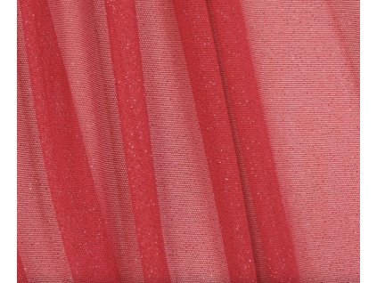 ELASTICKÝ TYL Pandora červený s glittery 229