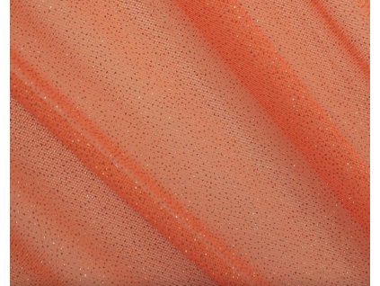ELASTICKÝ TYL Pandora oranžový s glittery 238