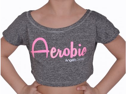Crop-top AEROBIC SPORTY šedý růžová
