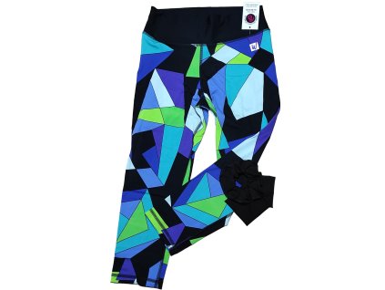 Legíny 3/4 WE modrá geometric DÁMSKÉ XXS, XS, S, M