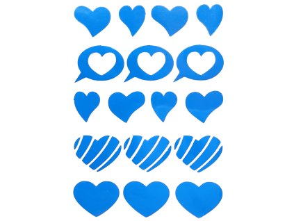 Nažehlovačky sada SRDÍČKA - modrá