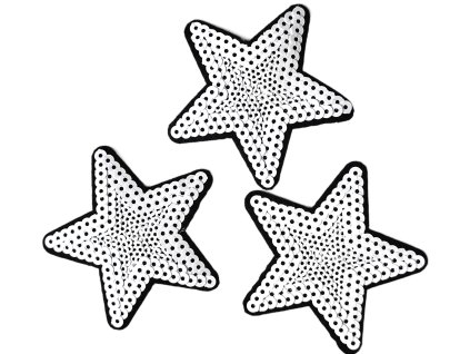 Nažehlovačka s flitry HVĚZDA - bílá