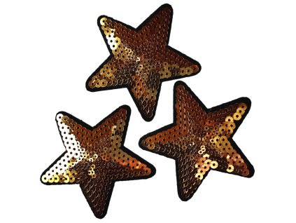 Nažehlovačka s flitry HVĚZDA - zlatá