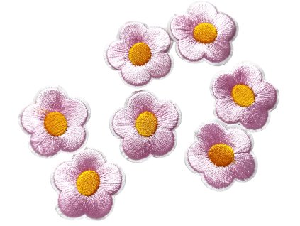 Nažehlovačka vyšívaný KVĚT - sv. růžová