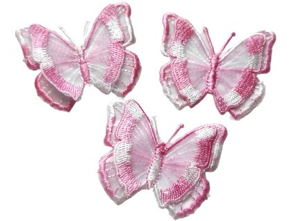 Našívačka MOTÝL - světle růžová