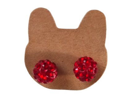 Náušnice třpytivé - červená