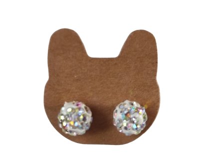 Náušnice třpytivé - bílá