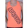 Tílko boxer oranžové, tmavěmodrá záda, šikmý AEROBIC - VÝPRODEJ