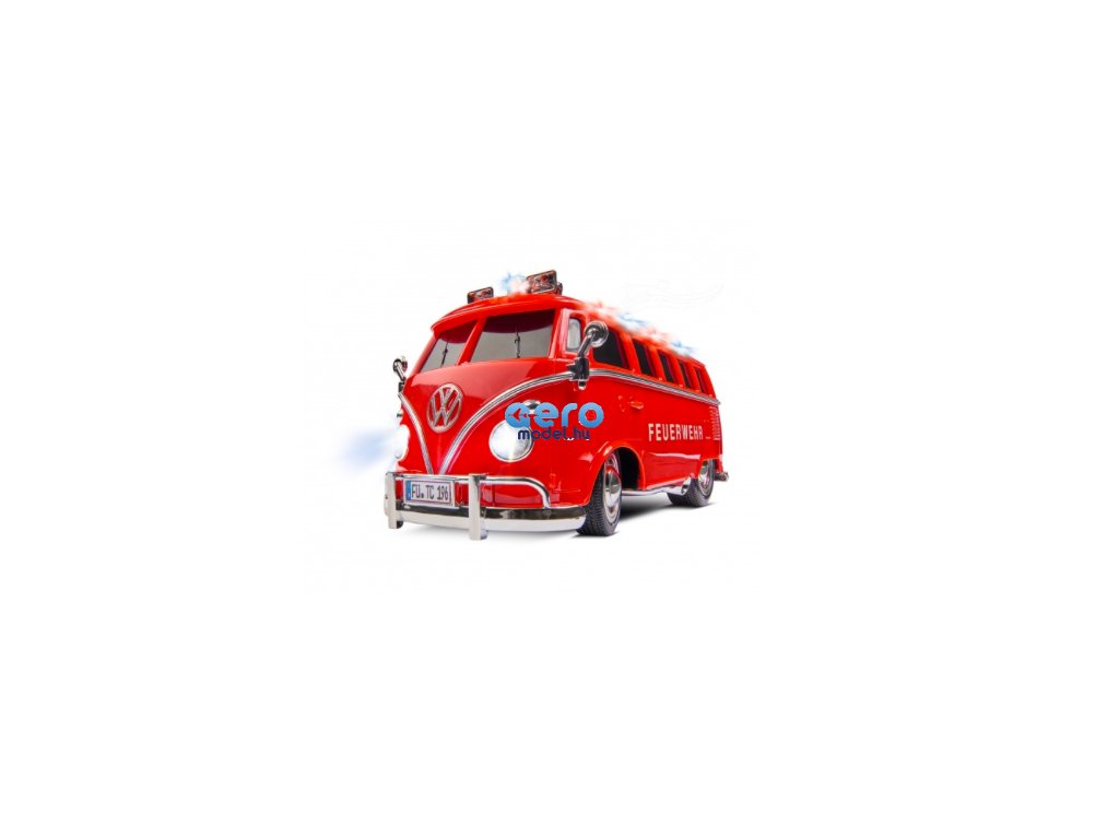 RC Távirányítós Busz VW T1 SAMBA, Tűzoltók 1:14, 2,4 GHz 4CH, LED, hanghatások, 100% RTR