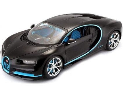 Fém modellautó Bburago Plus Bugatti Chiron 1:18 fekete