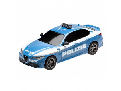 RE.EL Toys: RC autó távirányítós rendőrautó Alfa Romeo Giulia Police 1:18, fény és hang
