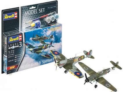 Revell: Repülőgép modellkészlet 63710 – Bf109G-10 & Spitfire Mk.V (1:72)
