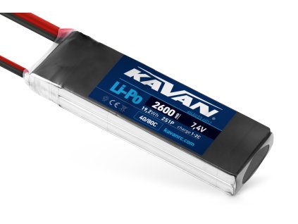 KAVAN: Li-Po akkumulátor 2600mAh/7,4V 40/80C 19,2Wh