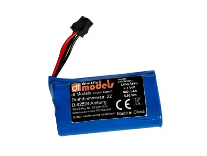 DF models: Li-Ion akkumulátor 7,4 V / 800mAh