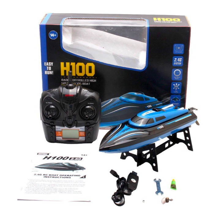Versenyhajó HighSpeed ​​H100 1:36, akár 20 km / h, LCD jeladó, tolatási funkció, RTR