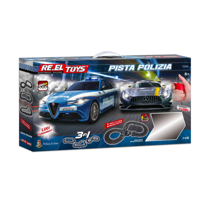 Re.el toys : Autópálya 3m, rendőr és mercedes autó