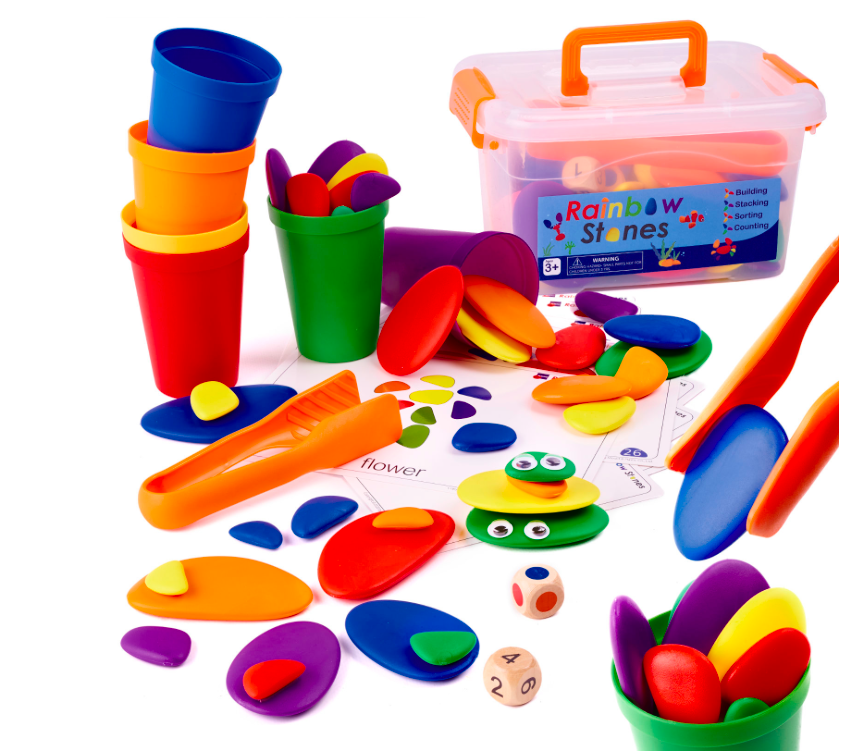 Montessori Kreatív színes kövek (Puzzle)