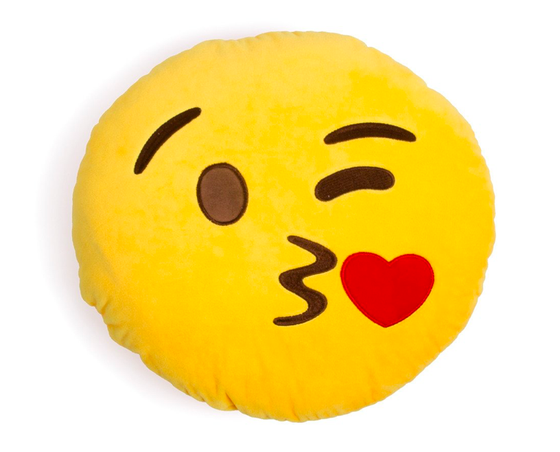 EMOJI dekoratív hangulatjel párnák Typ: Csókos