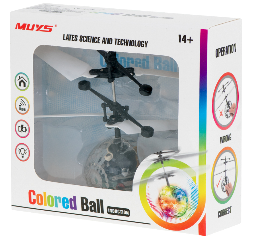 Repülő LED diszkólabda + érzékelő