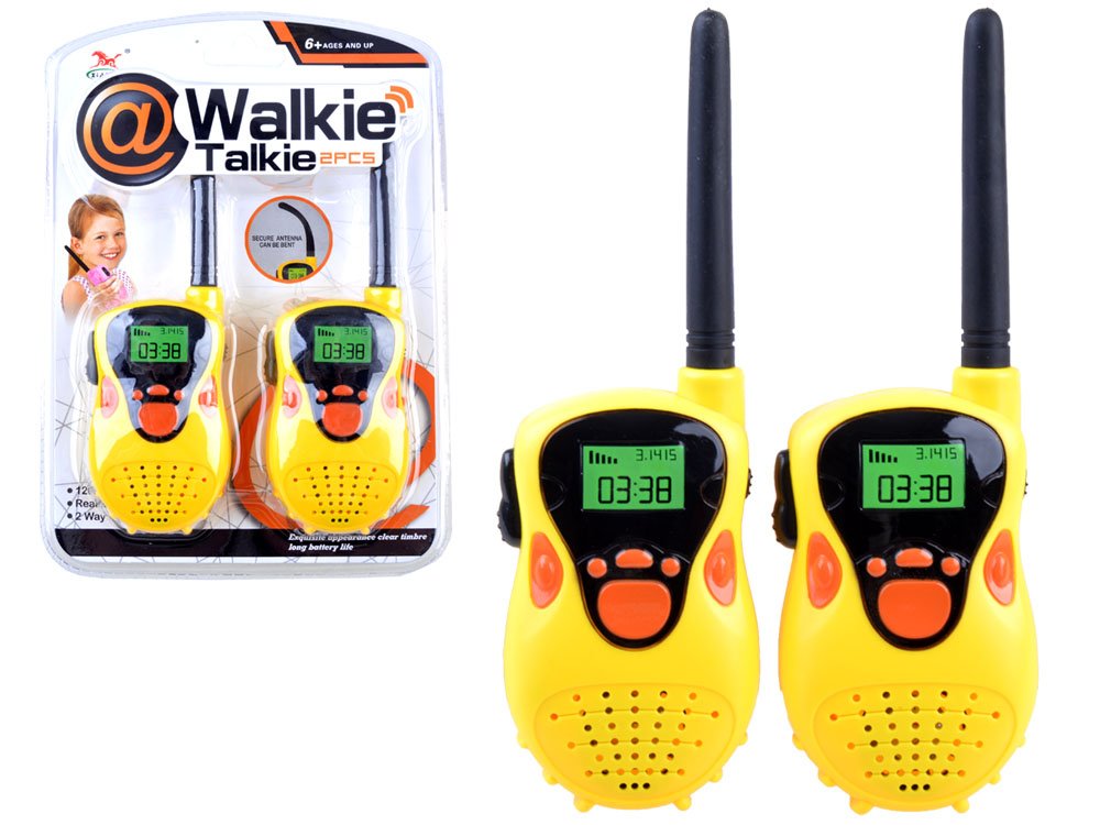 Sárga Walkie-talkies gyermekeknek, hatótávolság 20m
