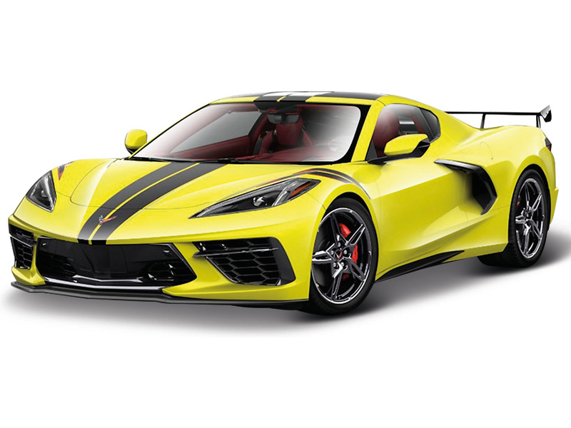 Bburago Corvette Stingray coupe 2020 1:43 sárga fém modellautó