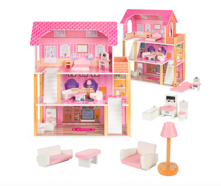 Fából készült babaház LULILO TULIPO 70cm