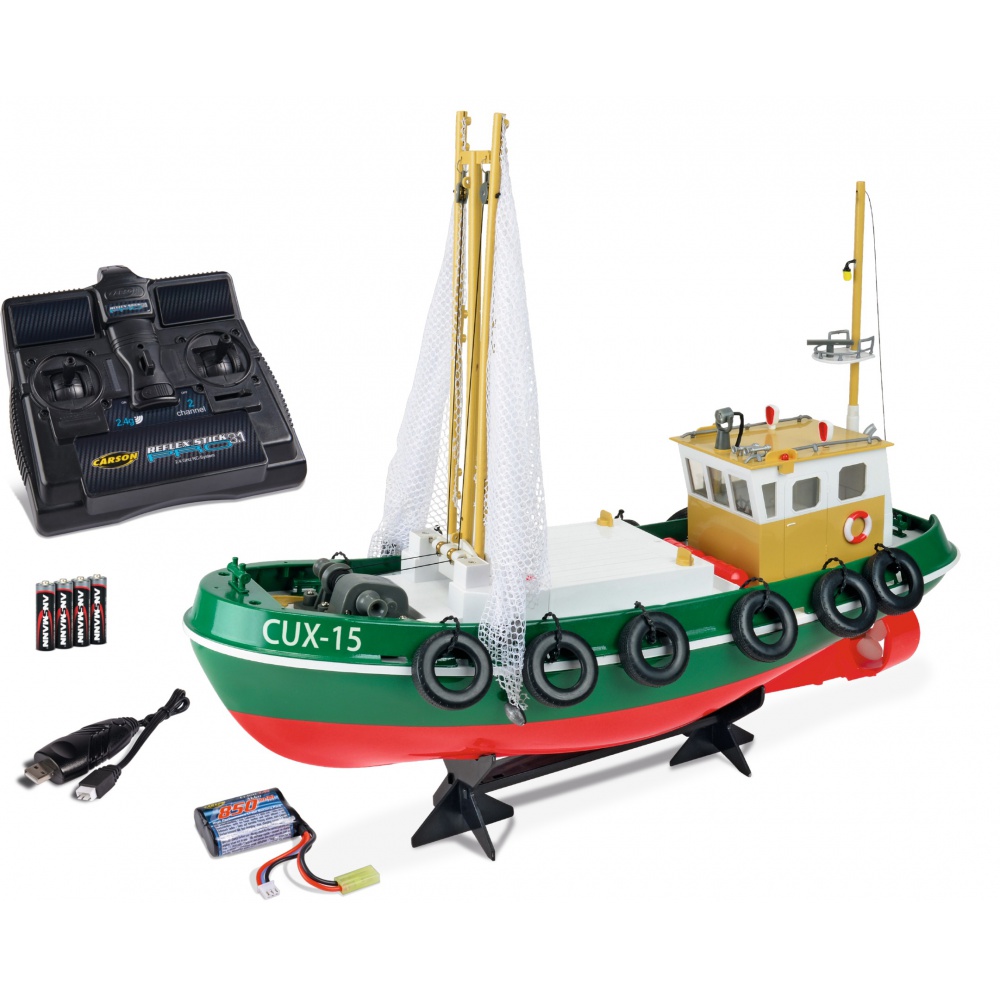 CARSON RC Távirányítós horgászhajó CUX-15 halászhálóval RTR
