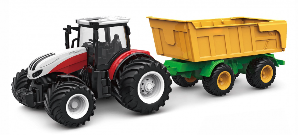 RC Tractor Amewi 2.4 Ghz pótkocsival, led lámpákkal, hang 1:24 RTR