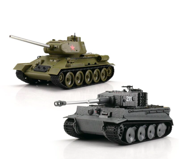 TORRO World of Tanks: RC tank készlet 1:30 RC Tiger I + T-34/85 IR