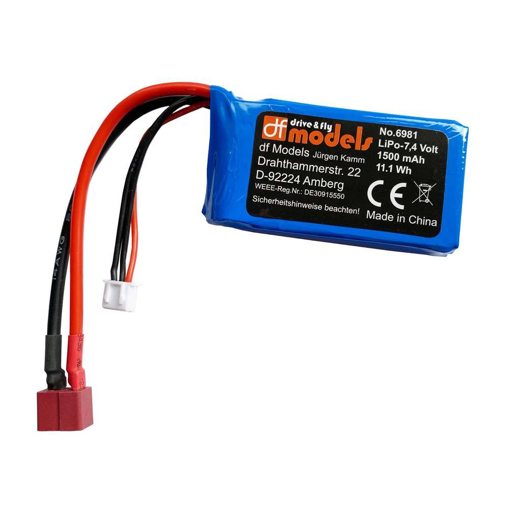 DF model DF models: LiPo Akkumulátor 2S T-Plug 7.4V 1500 mAh