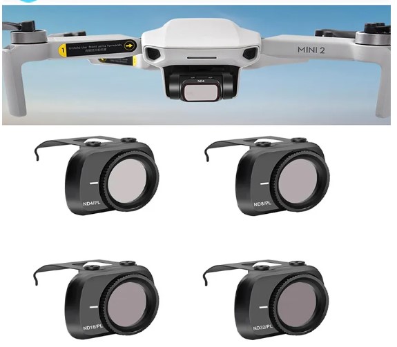 STARTRC: DJI Mavic Mini 2 - ND4PL + ND8PL + ND16PL + ND32PL állítható lencseszűrő készlet